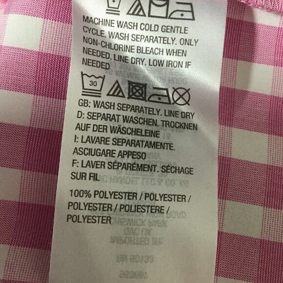 JOAN RIVERS SZ 2 XS Pink Gingham 3/4 Sleeve Collar Button-Up Top Blouse NEW b99 - Picture 6 of 6